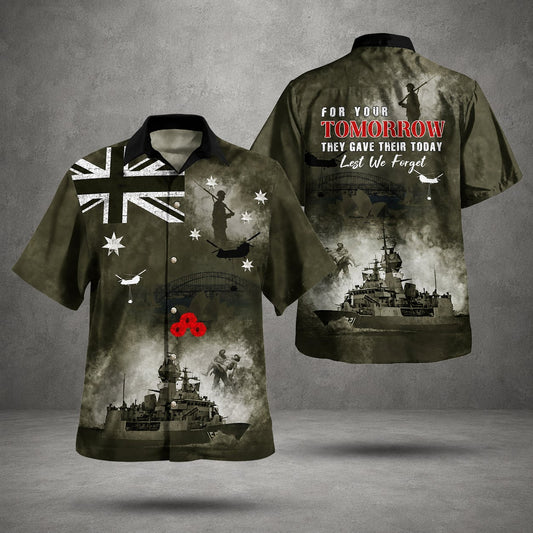 Australian Defence Force Anzac Day Shirt, Lest We Forget Military Hawaiian Shirt For Men