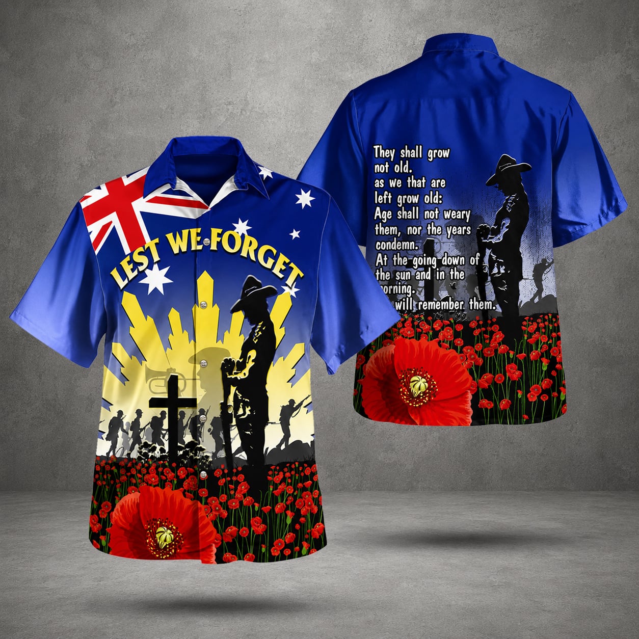 Australian Military Hawaiian Shirt, Anzac Day Remembrance Shirt, Defence Force Veteran Gift
