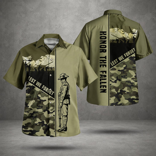 Australian Defence Force Memorial Hawaiian Shirt, Lest We Forget Anzac Day Military Shirt