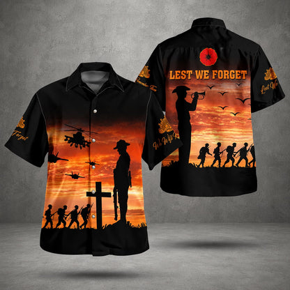 Australian Defence Force Hawaiian Shirt, Lest We Forget Remembrance Day Anzac Day Military Shirt