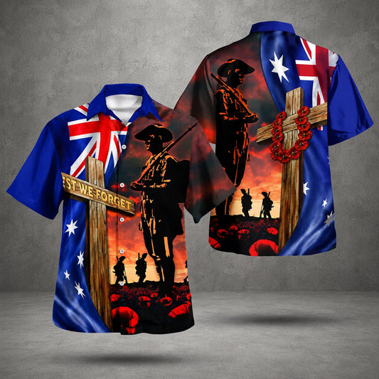 Australian Defence Force Veteran Hawaiian Shirt, Lest We Forget Memorial Day Gift