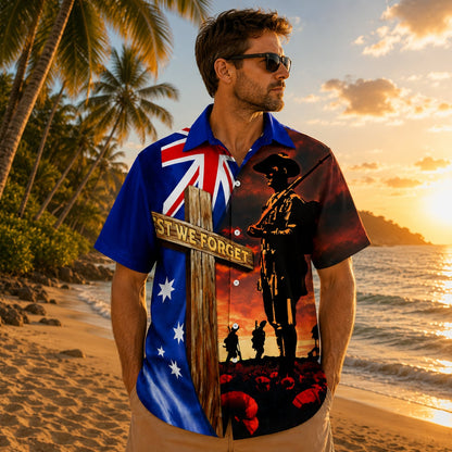 Australian Defence Force Veteran Hawaiian Shirt, Lest We Forget Memorial Day Gift