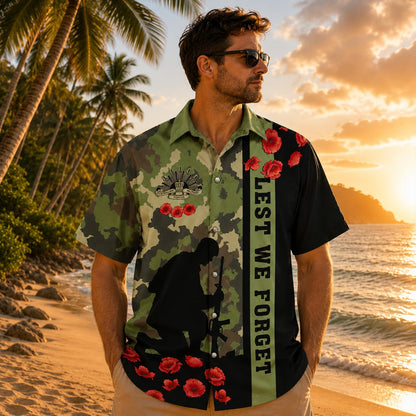Australian Defence Force Anzac Day Hawaiian Shirt, Lest We Forget Military Veteran Gift