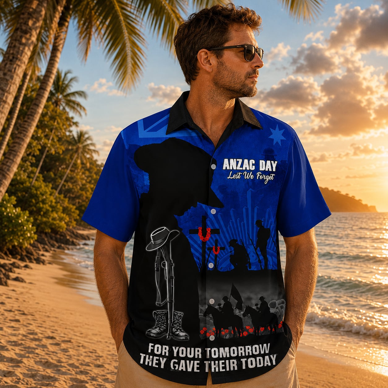 Australian Defence Force Hawaiian Shirt, Lest We Forget Remembrance Day Anzac Day Veteran Gift