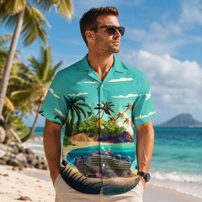 US Military AAV-7A1 Assault Amphibious Vehicles Beach Landing Hawaiian Shirt