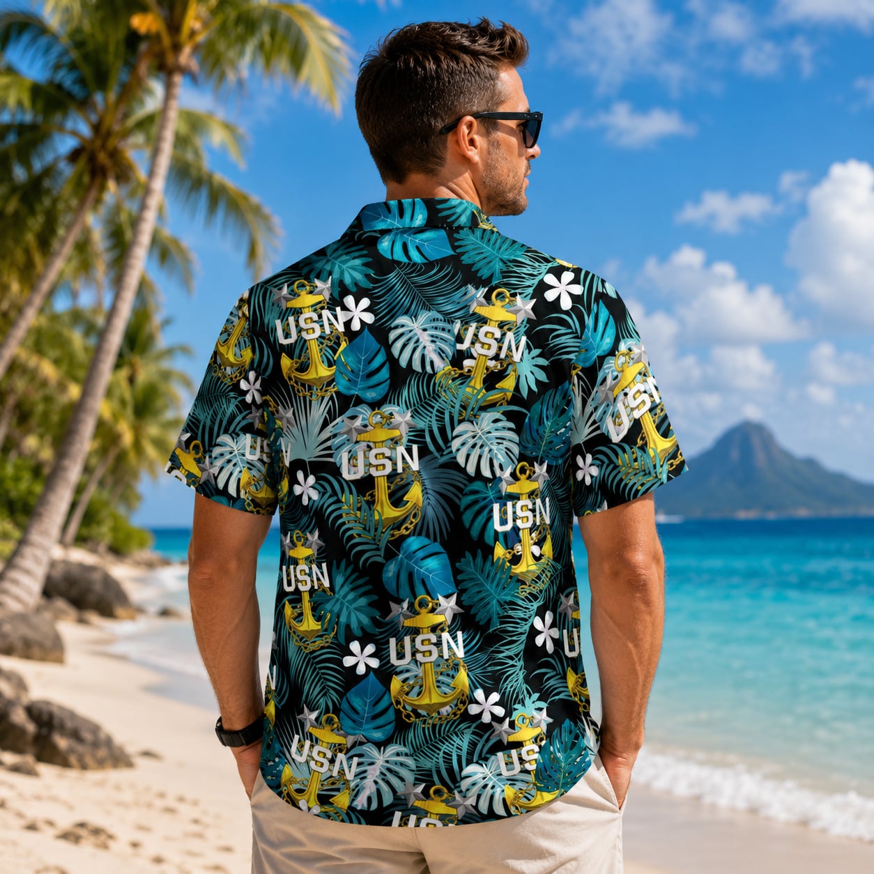 US Navy Master Chief Anchor Hawaiian Shirt, Patriotic Military Aloha Shirt