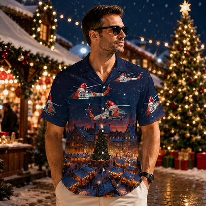 US Coast Guard Sikorsky MH-60 Jayhawk Helicopter Christmas Hawaiian Shirt