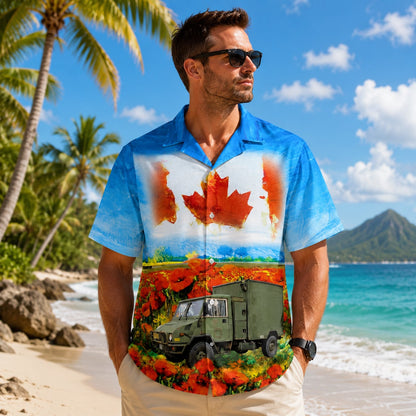 Canadian Army LSVW Military Truck, Remembrance Day Hawaiian Shirt