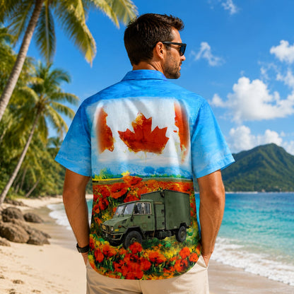Canadian Army LSVW Military Truck, Remembrance Day Hawaiian Shirt