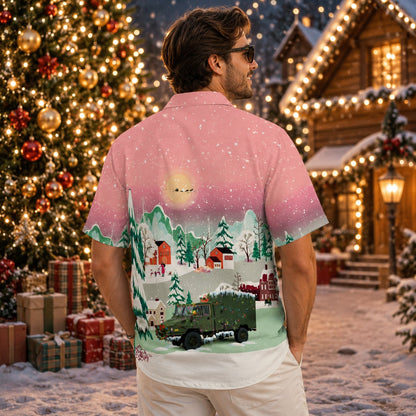 Canadian Army LSVW Military Truck Christmas Hawaiian Shirt