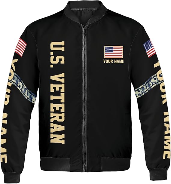 Custom Name & AOP Veteran Bomber Jacket