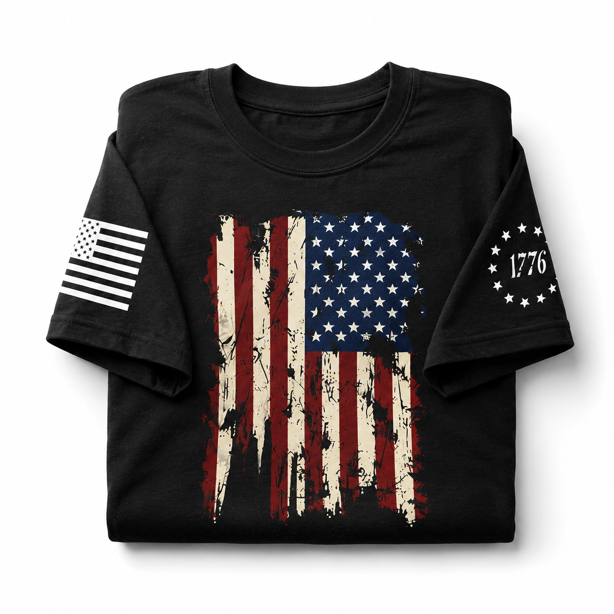 USA Flag 4th July American Tshirt, Red White Blue Star Patriotic TShirt